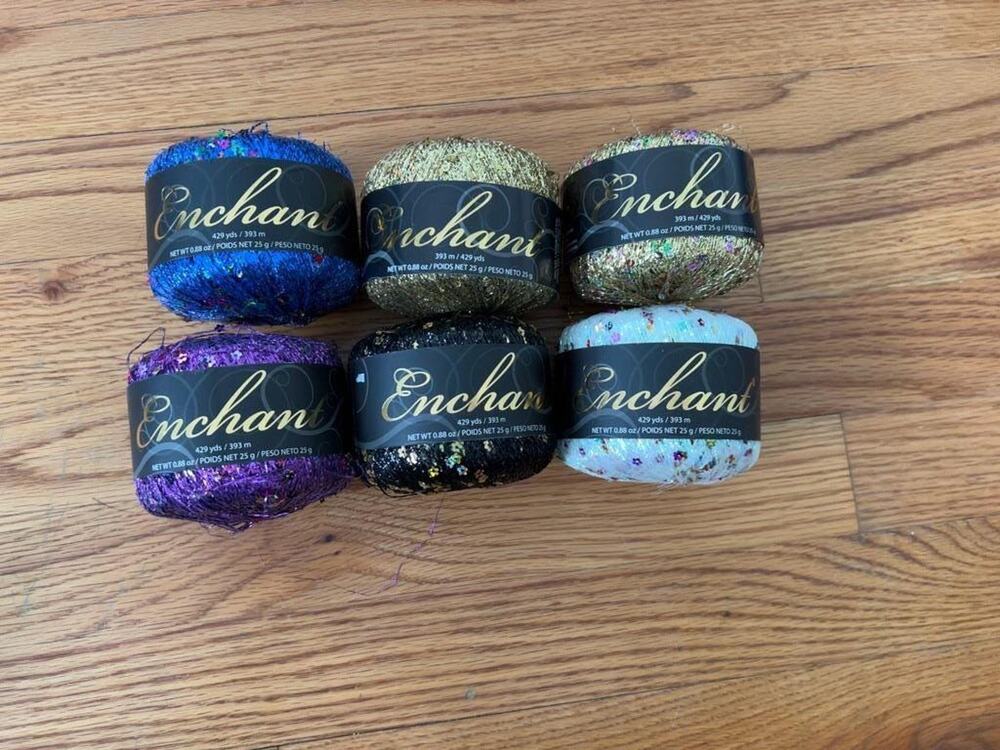 Discontinued Premier Enchant Eyelash Yarn Lot | Sparkle Sequin Crochet Supplies